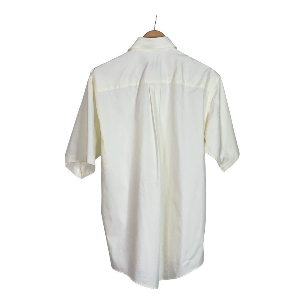 Mens Off White Short Sleeve Button Down Shirt - Picture 2 of 6